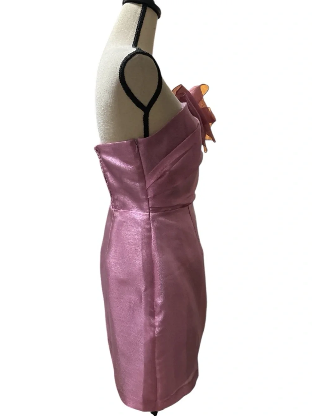 Hutch Metallic Corsage Bow Mini Dress in Pink / Rose Sz 6 - BNWT - Barbiecore